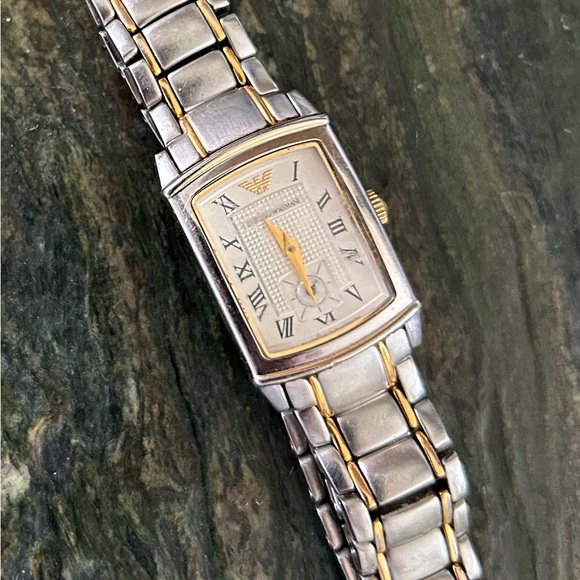 Emporio Armani Two-Tone Silver and Gold Women's Watch - Picture 1 of 5
